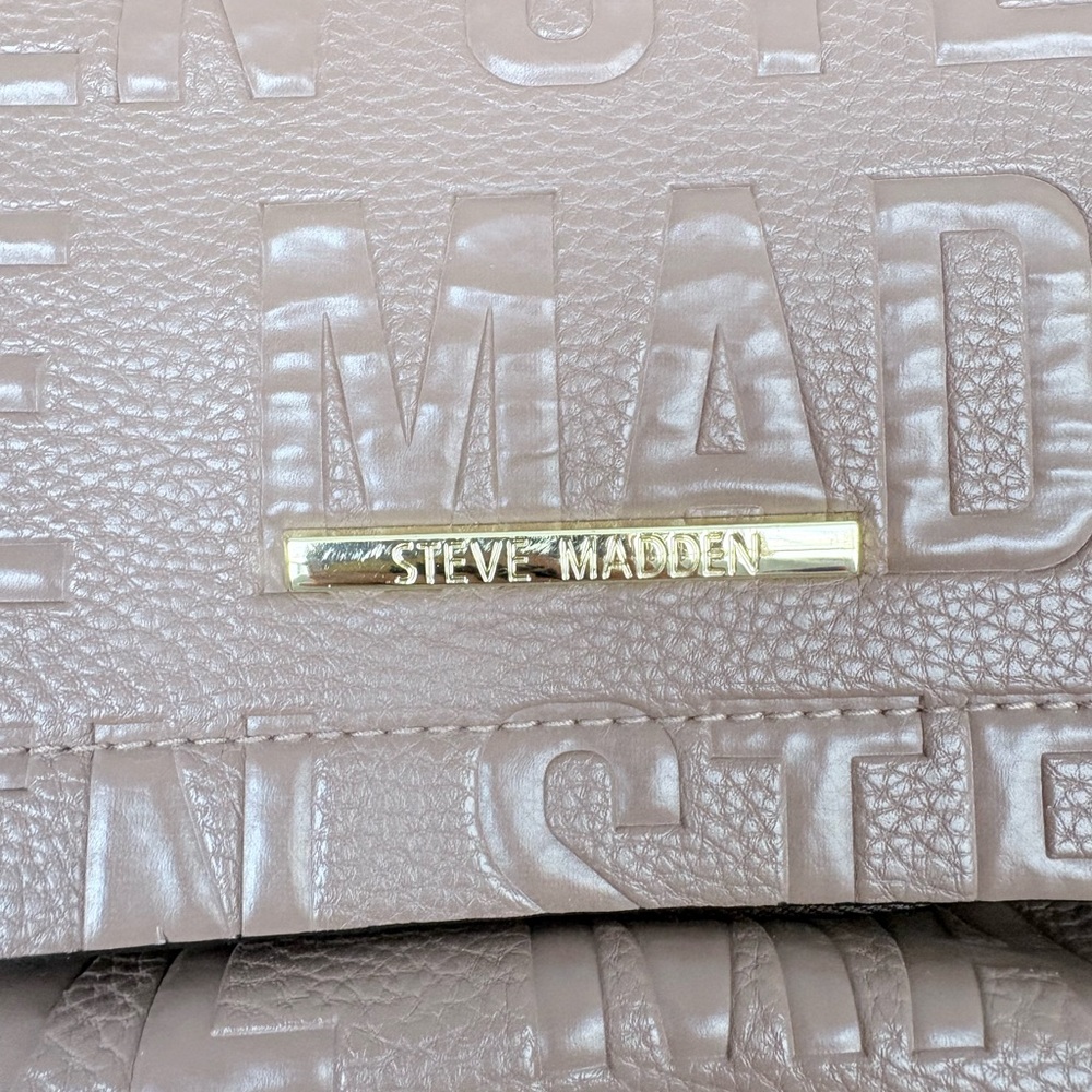 Steve Madden Faux Leather Mauve Backpack & Gold Accents Casual Women's Bag Sz M - Picture 8 of 15